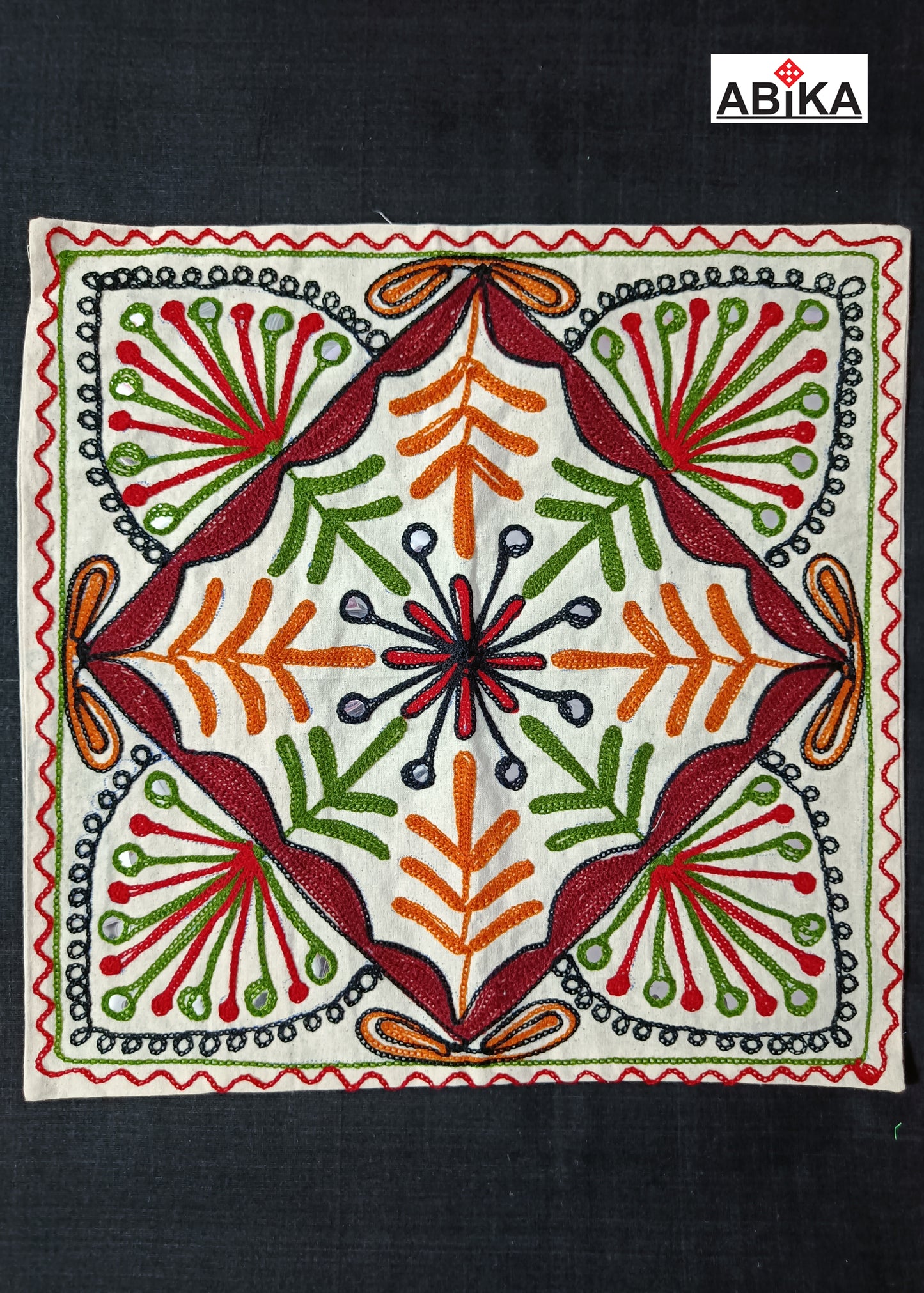 Multi Color Embroidery Cushion Cover | Handmade Pipili Applique | 1 Set(5nos)