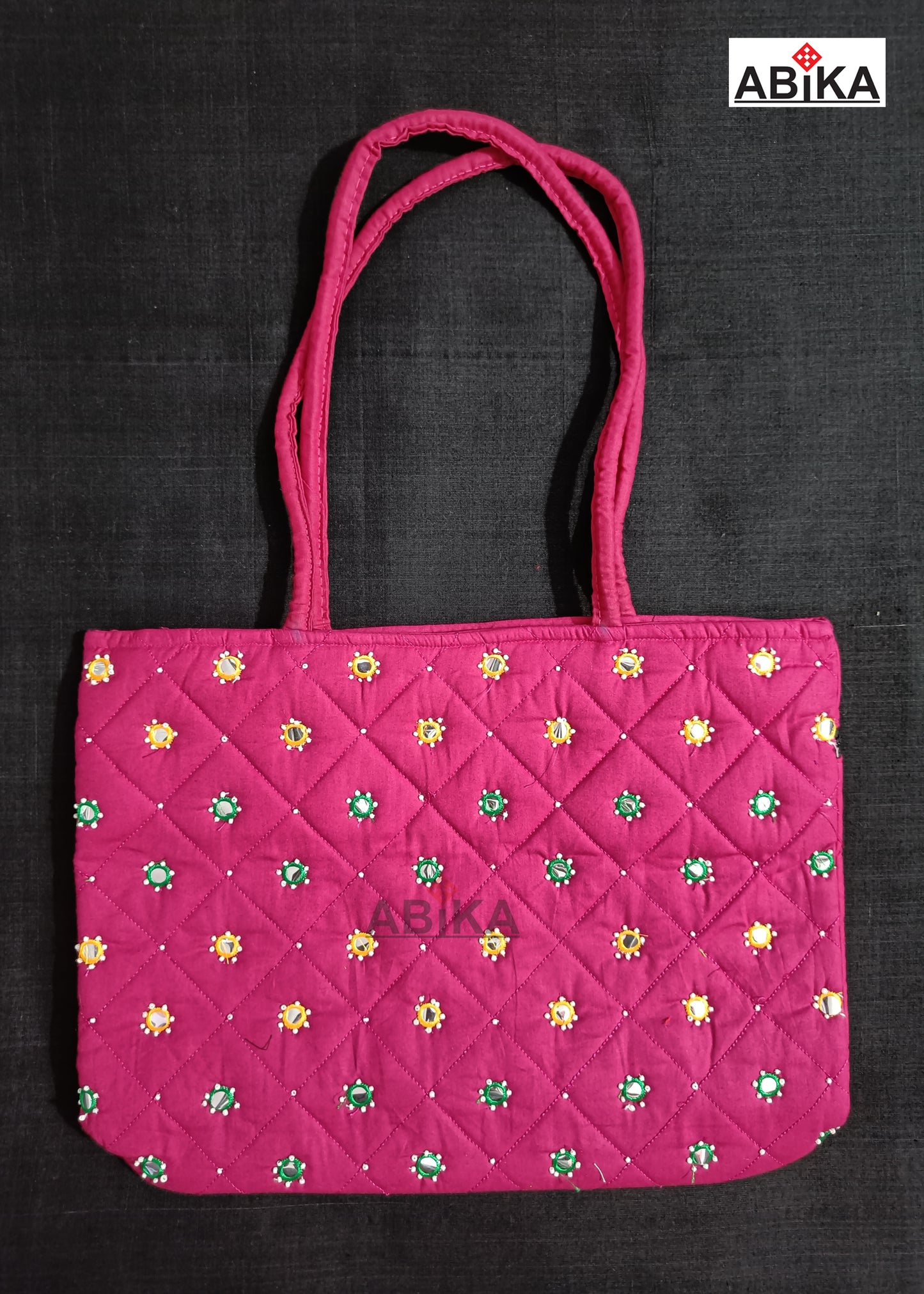 Mirror Crafted Multi-use Bag/Vanity Bag | Handmade Pipili Applique